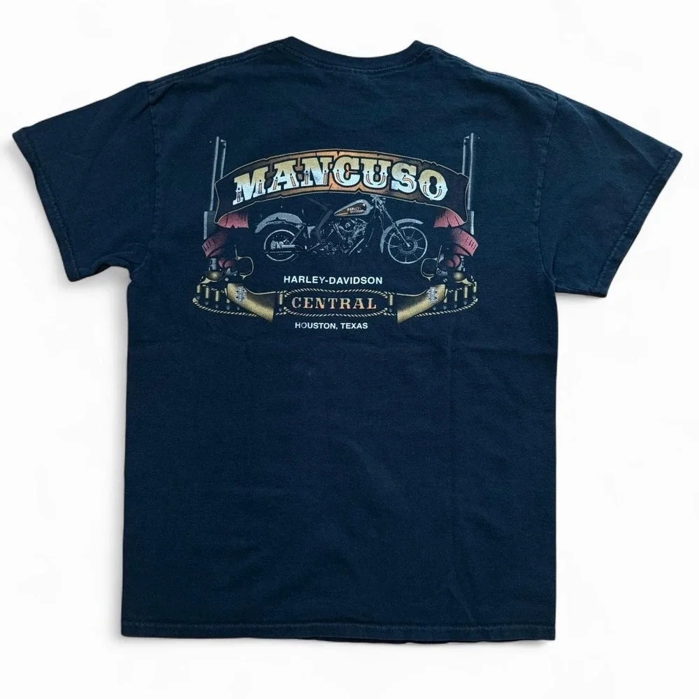 Y2K Faded Harley Davidson Mancuso Central Texas Biker Motorcycle T-shirt N - Picture 1 of 6